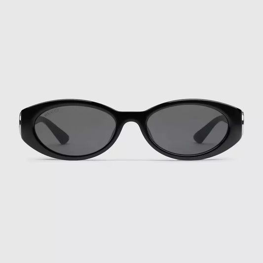 Occhiali da sole Gucci con montatura ovale - Nero