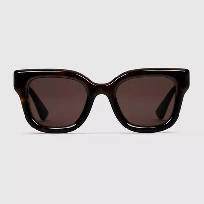 Occhiali da sole Gucci con montatura rotonda - Marrone scuro