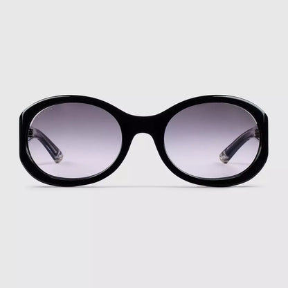 Occhiali da sole Gucci con montatura rotonda - Nero