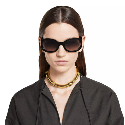 Occhiali da sole Gucci con montatura rotonda - Nero