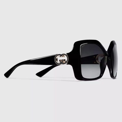 Occhiali da sole Gucci con montatura quadrata - Nero