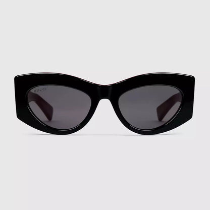 Occhiali da sole Gucci con montatura cat-eye - Nero e rosso Gcci Ancora