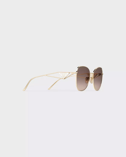 Occhiali da sole Prada - Lenti grigio antracite sfumato e beige cammeo